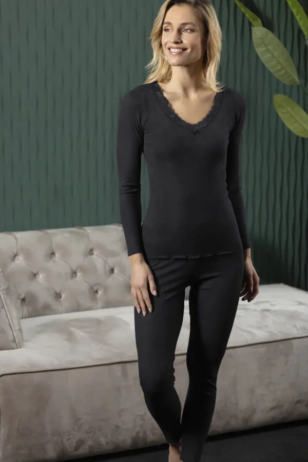 Langarm Shirt, WOOL SILK