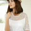 Spitzenshirt, halbarm
